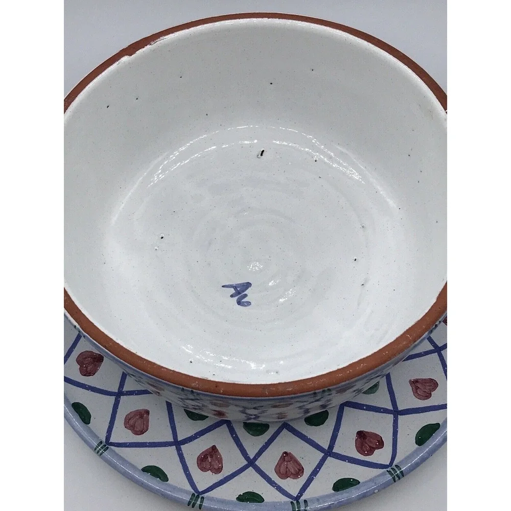 Portugal Pottery Red Ware‎ Serving Plate Platter W/ Dome Cover Lid